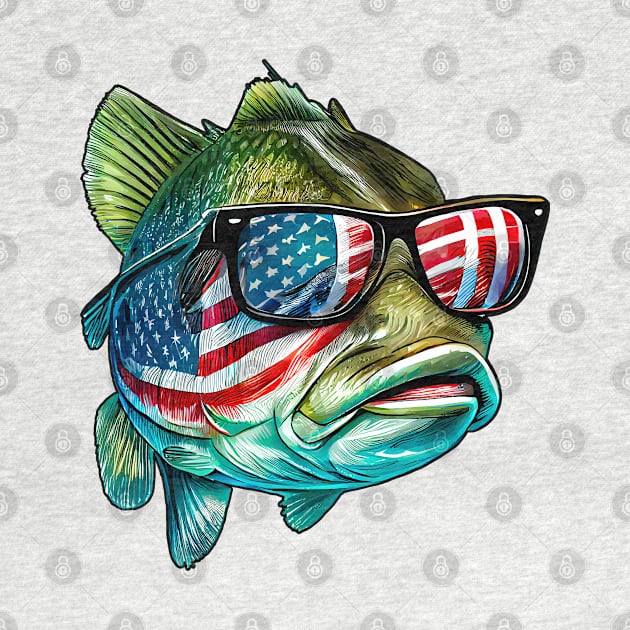 Cool American Bass Fish #5 by Chromatic Fusion Studio